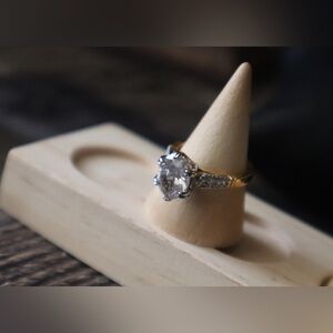 Diamond Silver & Gold Two Tone Ring